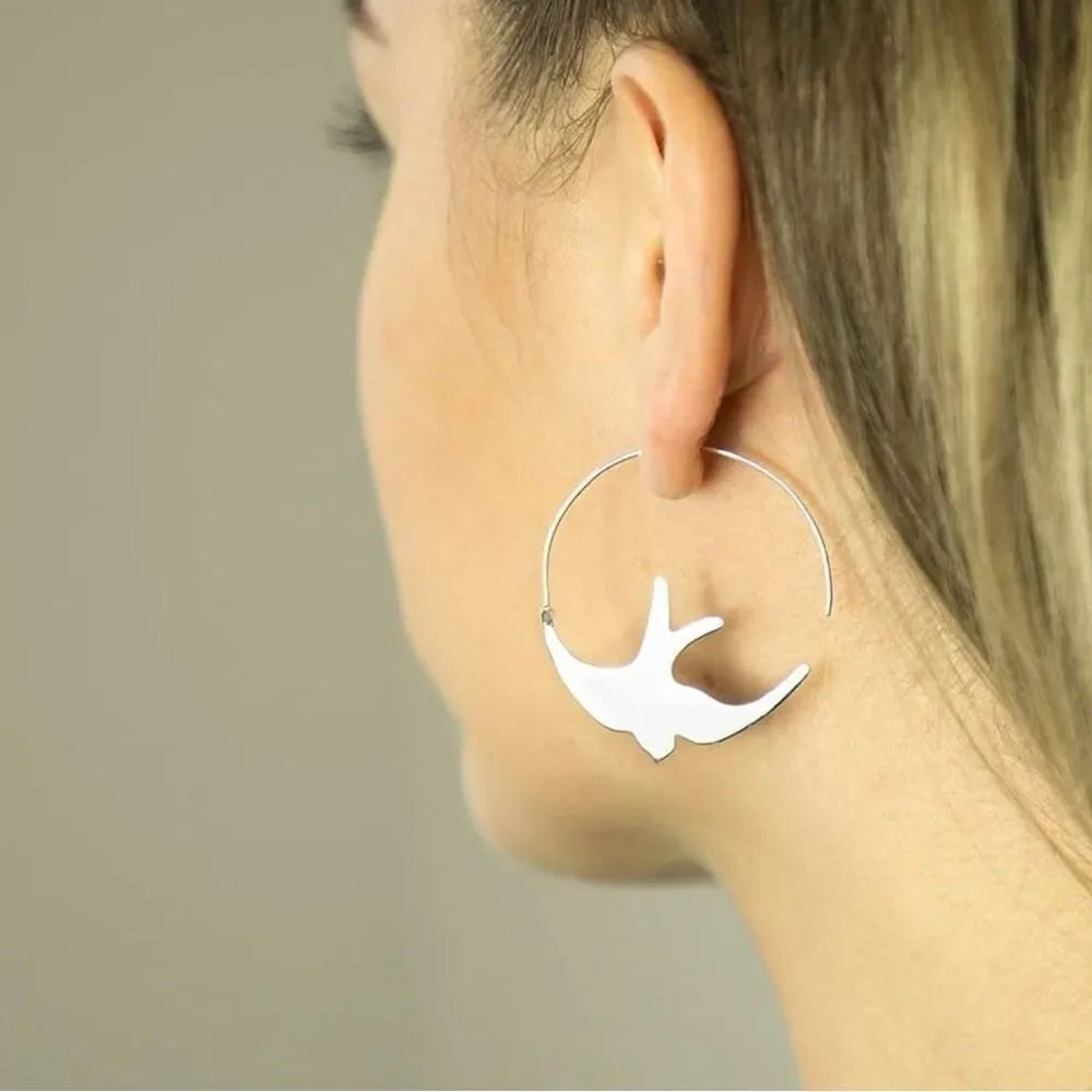 Bird Hoop Earrings #2364 - Picture 1 of 4